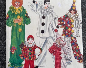 Simplicity #0664 Clown Costumes Sewing Pattern in Three Styles Sizes Adult S-M-L (Chest 32-42")