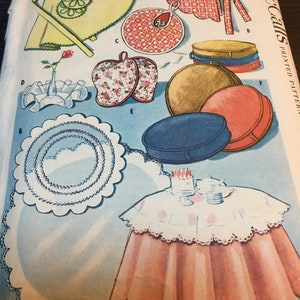 Vintage 50's McCalls #2221 Sewing Pattern Retro -Apron Doily Tea Cozy Pillow Cover Tea Cloth Complete