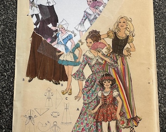 Butterick #5979 Women's Costume Pilgrim. Gypsy, Dutch Style and Colonial Sewing Pattern Size 10 (Bust 28")
