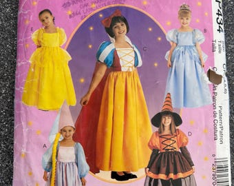 McCall's #P434/ 8995 Child's StoryBook Costume Cinderella, Witch, Snow White, Rapunzel and Belle Sewing Pattern Child 4-6 (Chest 23-25")