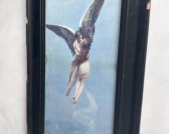 Reproducción de la impresión en color de 1906 "Reunión" de los ángeles en el cielo