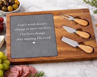 Tabla de charcutería grabada con inserto de pizarra / Tabla de quesos