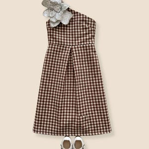 brown gingham dress with bows Glamorous - Maxi Dress - Women - Polyester/Viscose/Elastane - 6 US