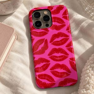 Coque de téléphone Kissy Lips | Coque fine à clipser Kisses pour elle ou lui - Cadeau amusant et mignon pour la Saint-Valentin - Accessoire technologique - Idée cadeau originale