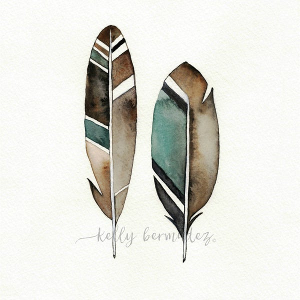 Feather Painting, Feather Wall art, Earthy Feather, Watercolor Feather, Feather Art, Watercolor Printable, Instant download
