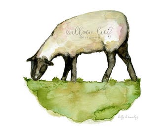 Lamb Print, Sheep Print, Sheep Art, Easter,  Watercolor Printable, Wall Art, Nursery Art