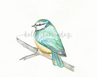Arte del pájaro, acuarela, arte imprimible, acuarela para imprimir, descarga inmediata, arte de pared