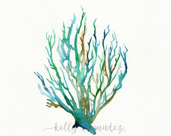 Wall Art, Watercolor Coral, Coral Art, No. 11 Sea Coral,  Watercolor print, printable art