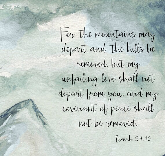 Mountain watercolor scripture art watercolor print wall | Etsy