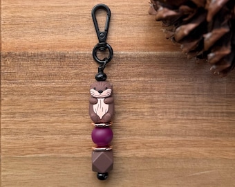 Otter Keychain: Silicone Beaded Bag Charm | Backpack Accessory | Pacific Northwest Wildlife