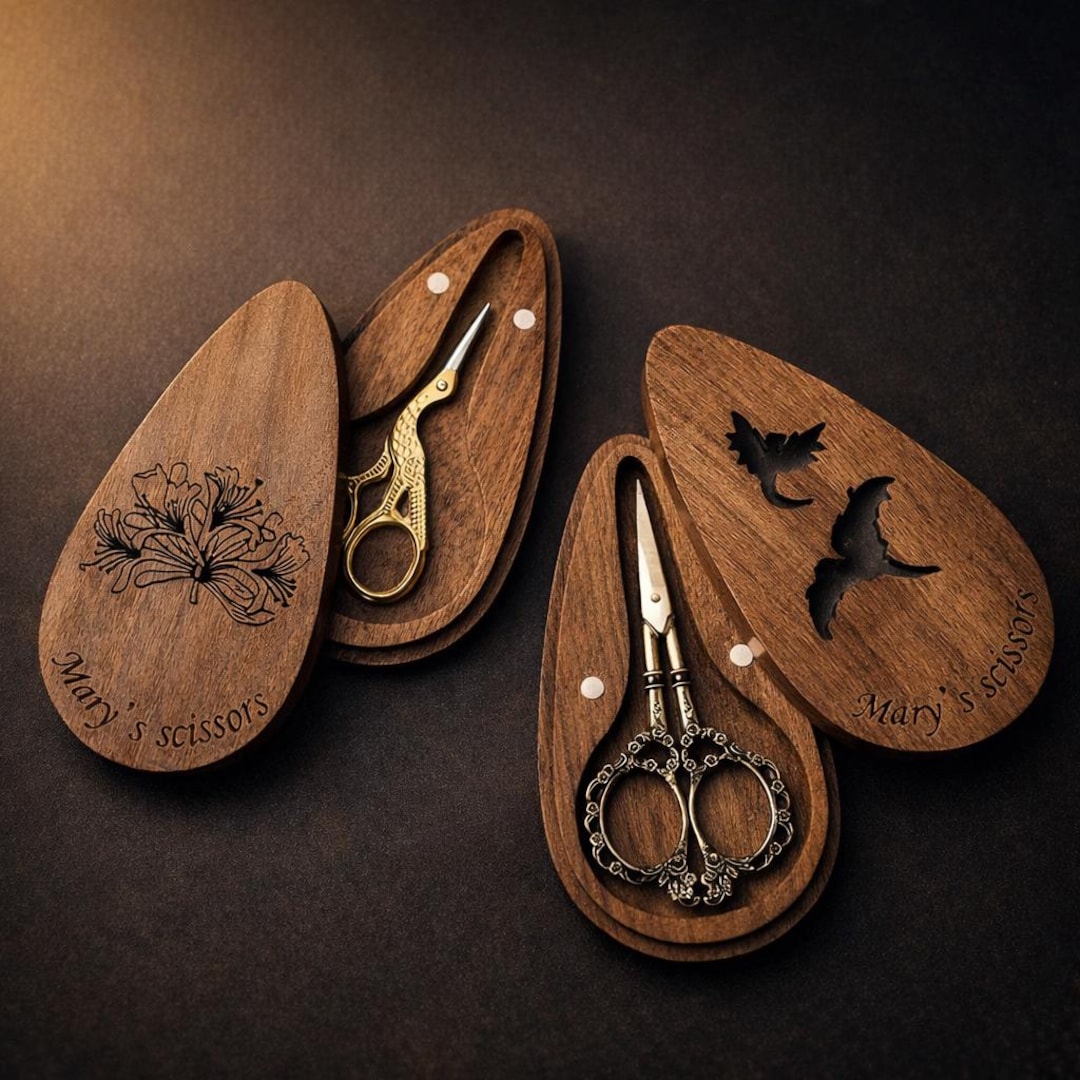 Personalized Vintage Embroidery Scissors With Engraved Wood Box - Etsy