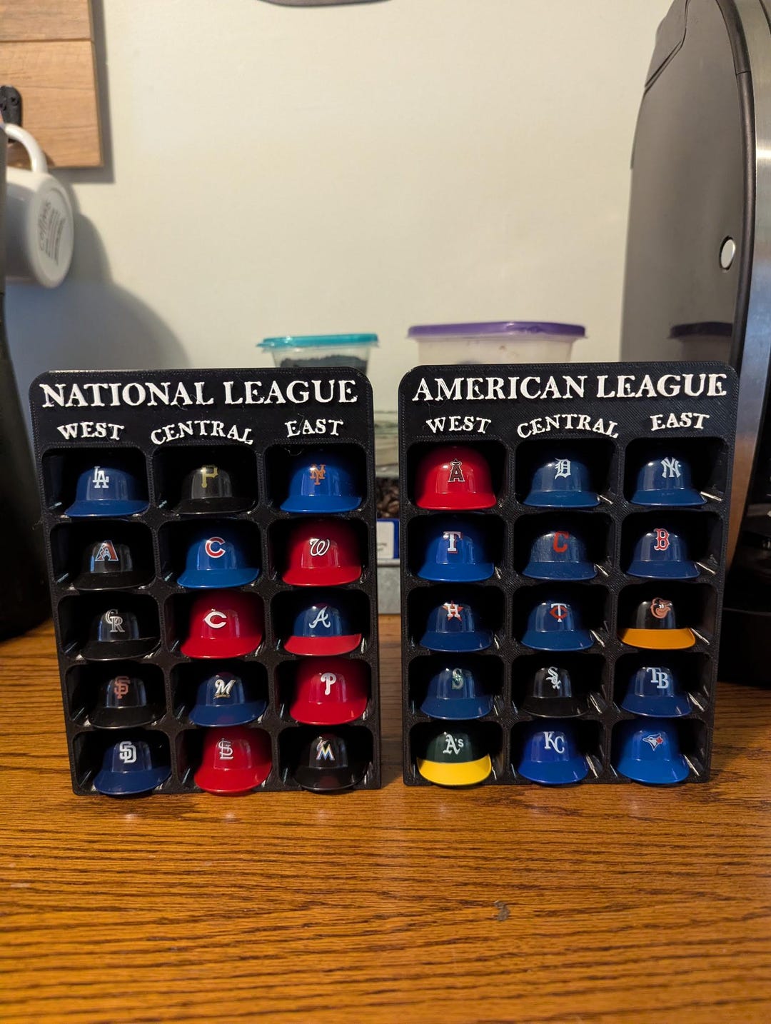 Baseball Mini Helmet Display Rack - Set of 2 (holds 15 Minis Each - 30 ...