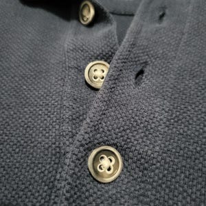 Tommy Bahama Vintage ThermalHenley Polo Mens Long Sleeve SILK Blend Navy Large image 4