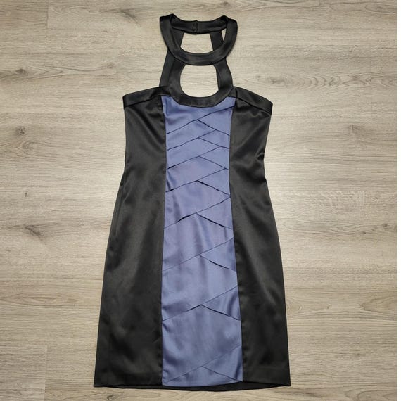 max and cleo cocktail dress Y2K Satin Halter Cutout Blue Black Party Size 4 NWT Shoulder dress ASOS DESIGN long sleeve sa_colour: fern Color:Atlantis Blue