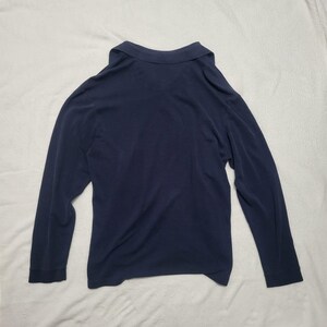 Tommy Bahama Vintage ThermalHenley Polo Mens Long Sleeve SILK Blend Navy Large image 5