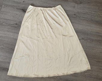 Vintage jaren 80 Vanity Fair crème nylon Antron III kanten rand half slip rok medium
