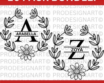 A-Z Split Monogram SVG Bundle | Alphabet Letters for Cricut (Digital Download)