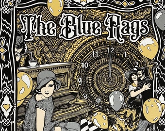 The BLUE RAGS LE 60 Screen Print 18" x 24" Signed Levy The Grey Eagle Asheville Bew Year’s Eve Poster W Bonus Print, Sticker, Postcard