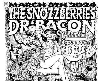 Original Ink Levy X The Snozzberries X Dr. Bacon Signed Drawing Plus SET of Prints, postcards, sticker
