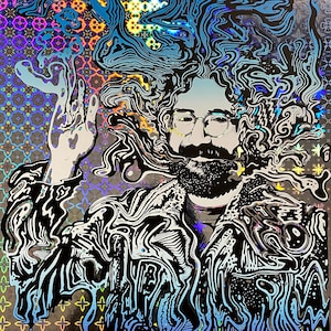 JERRY 18x24" Galactic Windows Split Fountain Foil Fine Art Screen Print LE of 12 Garcia, 2nd printing, by Levy