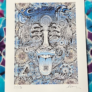 WELCOME to the MACHINE Vanity Fine Art Blotter Print and Sticker, Limited Edition of 176 by Levy at Magic Art Club, Inspired By Pink Floyd