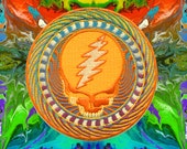 Official PATCH GRATEFUL DEAD Orange Sunshine  3.5 Iron on