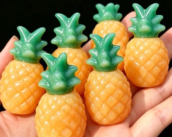 Natural Geode stone Pineapple Carved , Small Crystal pineapple Statue, Home Decor, Crystal gift,Home Ornament 1pc