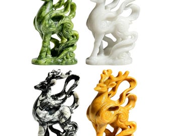 Nayural Jade stone Deer carved，Hand carved Crystal Deer statue，Gemstone Deer Figurine，Animal Sculpture，Home decor