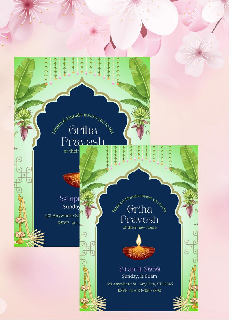 Custom Griha Pravesh Invitation | Indian Housewarming Digital Invite - Etsy