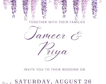Modern Indian Wedding Invitation Template | Elegant Floral Design (Digital Download)