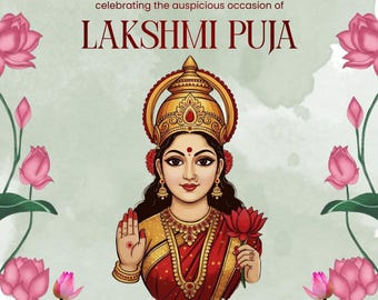 Varalakshmi Vratham Invitation Template, Editable Varalakshmi Pooja Invite,South Indian Lakshmi Puja Invitation,digital download