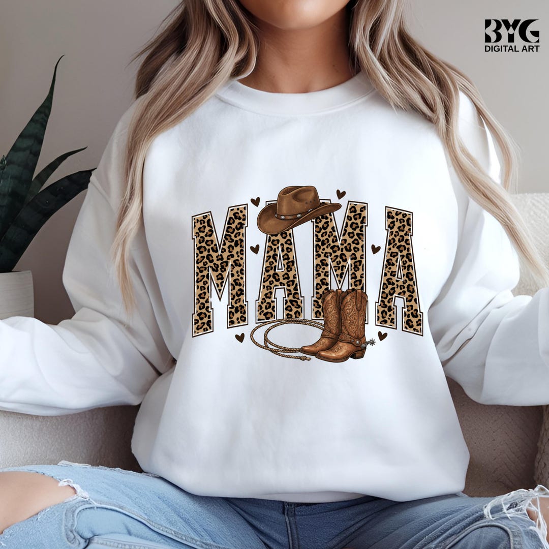 Cheetah Mama Png, Leopard Western Mama Png, Rodeo Mother Png, Cowgirl ...