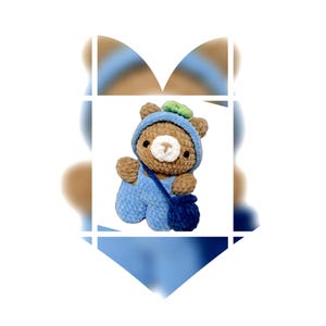 Kadife ip örgü ayı amigurumi ayıcık (Burgu bileklik hediyeli)