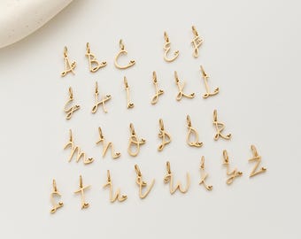 2PCS Gold Alphabet Letter Charm Pendant, A–Z Initial Jewelry Charm for Necklace Bracelet DIY