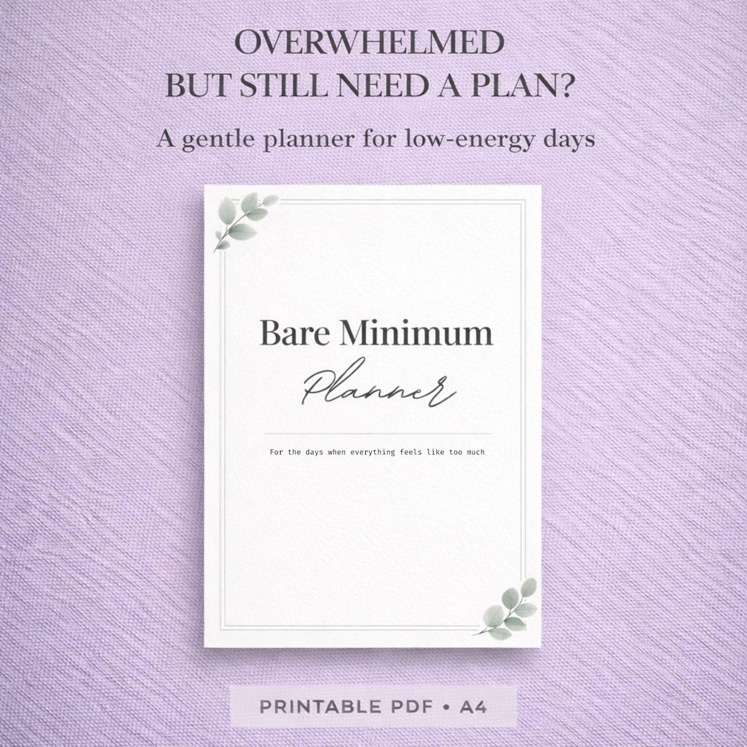 Bare Minimum Planner Printable | Low Energy Day Planner | Burnout ...