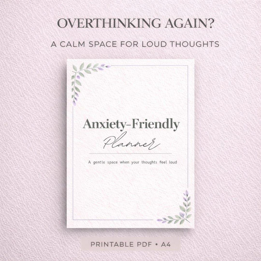 Anxiety Planner Printable PDF | Overthinking & Racing Thoughts Journal ...
