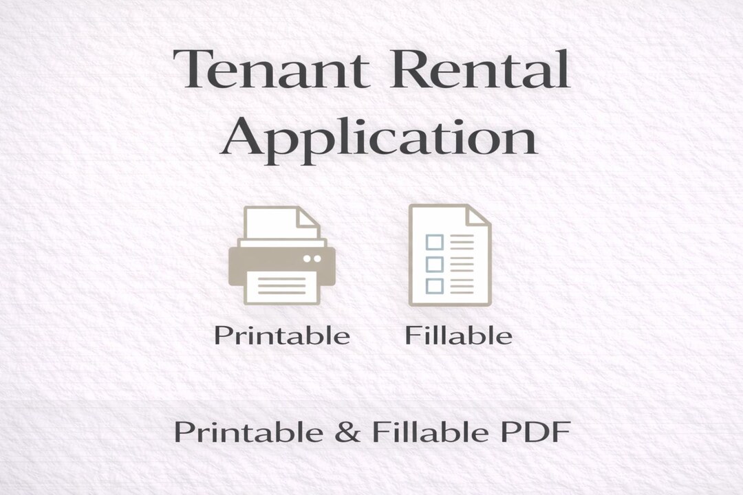 Tenant Rental Application Printable + Fillable PDF for Landlords - Etsy