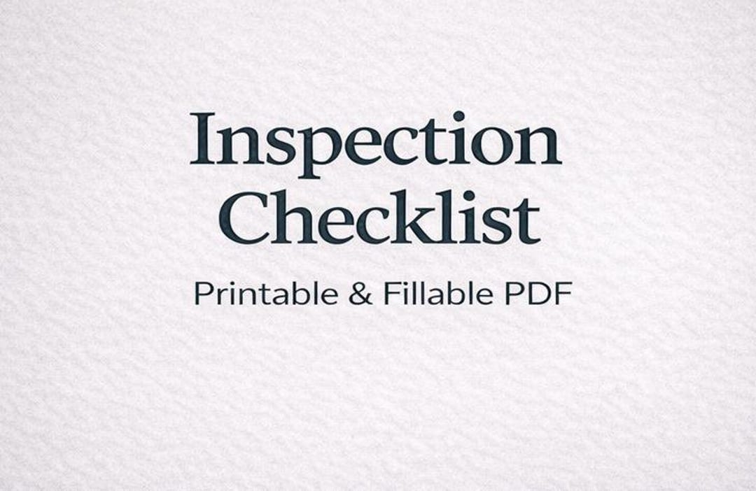 Create Inspection Checklist Inspection Checklist Printable + Fillable PDF for Facilities, Property ...