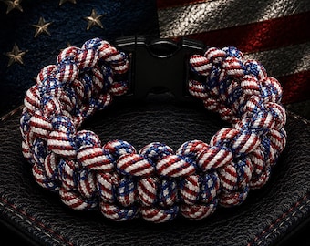 American Valor - King Cobra Double Weave | Paracord Bracelets Handmade | Custom Colors | Military & Tactical Style | Durable Gear