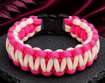 Pink Valor - King Cobra Double Weave | Paracord Bracelets Handmade | Custom Colors | Military & Tactical Style | Durable Gear