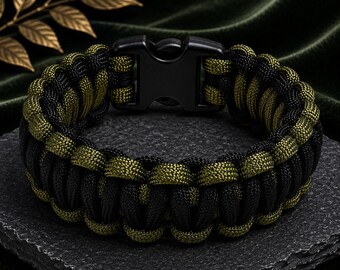 Stealth Recon - King Cobra Double Weave | Paracord Bracelets Handmade | Custom Colors | Military & Tactical Style | Durable Gear