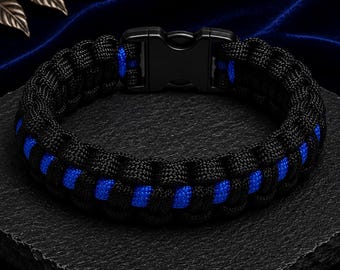 Valor in Blue - Interwoven Weave | Paracord Bracelets Handmade | Custom Colors | Military & Tactical Style | Durable Gear