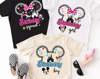 Camiseta Disney de cumpleaños familiar, camiseta de cumpleañera, camiseta Disney de cumpleaños personalizada, camiseta de grupo Disney, camiseta de cumpleañero