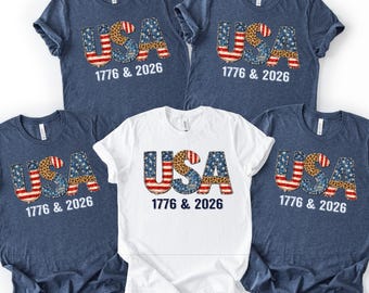 Camisetas de EE. UU. 1776 y 2026, camiseta del 250 aniversario, camiseta con la bandera estadounidense