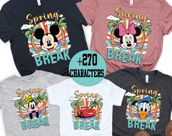 Disney Spring Break Family Trip shirts, Disney Characters Shirt, Disney world shirts, Disneyland shirt, Disney Trip shirt,Disney family tees