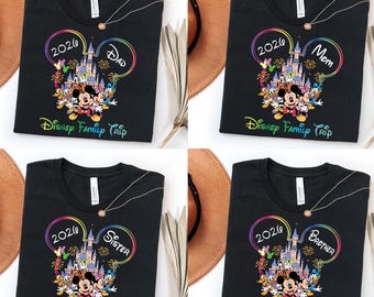 Camiseta personalizada para viaje familiar a Disney 2026, camiseta de vacaciones en Disney, camisetas para viajes a Disney, camiseta de Disney, camiseta familiar de Disney, camisetas de Disneyworld
