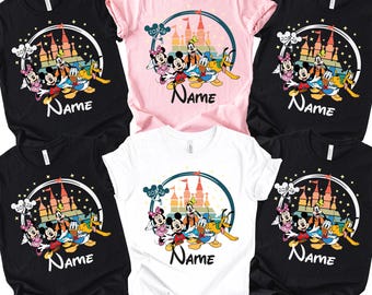 Camiseta familiar Disney 2026, camisetas Disney personalizadas a juego para toda la familia, camisetas de Disneyworld, camiseta con nombre Disney, camiseta de Disneyland, Mickey y amigos