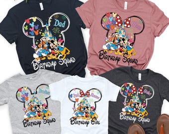Camisetas familiares personalizadas de cumpleaños de Disney, Camiseta de cumpleaños de Disney personalizada, Camiseta de cumpleañera, Camiseta del grupo Disney, Camiseta de cumpleañero