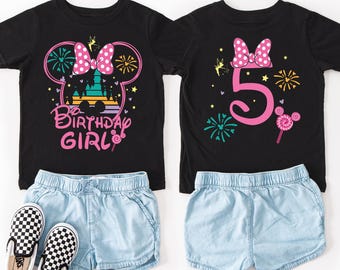 Camiseta de cumpleaños de Disney con nombre y edad, camiseta personalizada de cumpleaños de Disney
