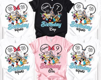 Camiseta de cumpleaños Disney personalizada, camiseta de cumpleaños Disney, camiseta de cumpleañera, grupo Disney, camiseta de cumpleañero, camiseta de grupo de cumpleaños